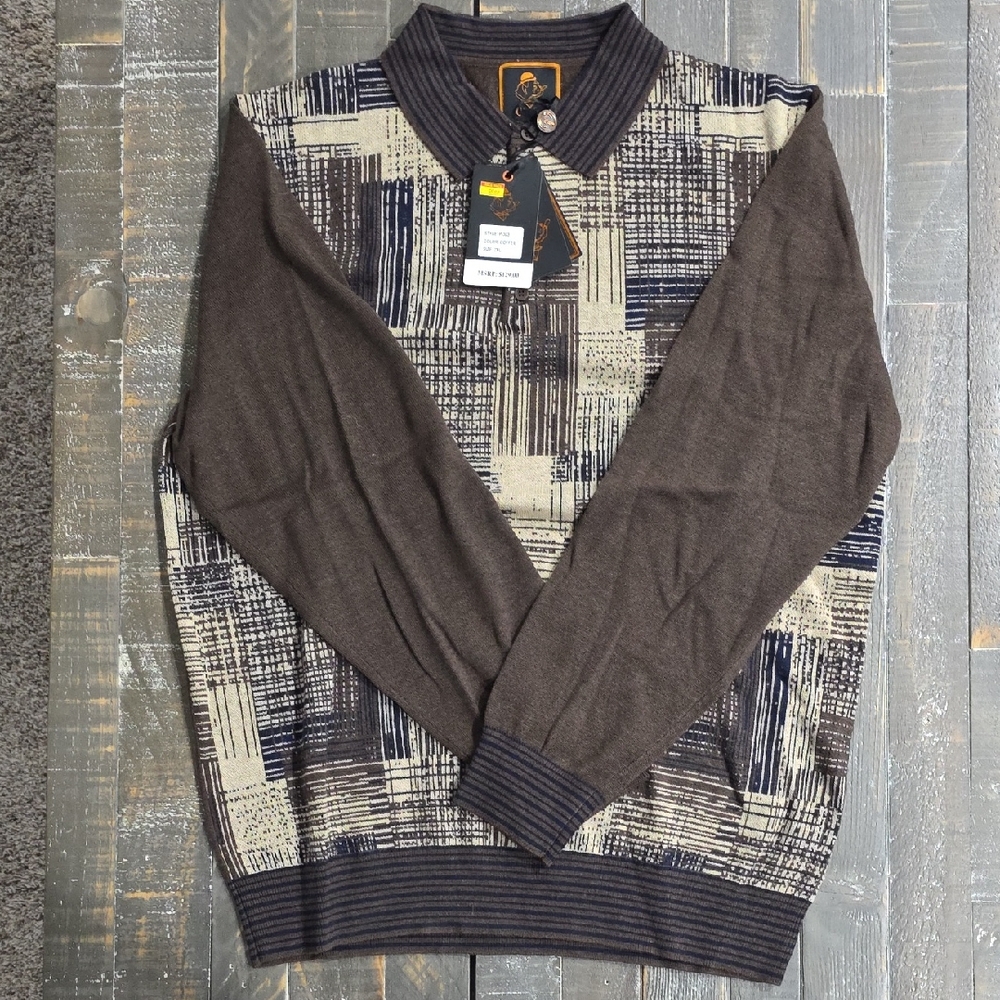 Stylish Brown and Black Crewneck Sweater